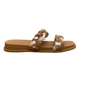 Vita Women’s Brown Synthetic Multi Braided Slide Sandals Size 6M